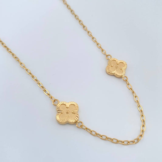 Cadena Trebol Cajon 4.85gr / 46cm / 1.28mm Oro Amarillo 18K %