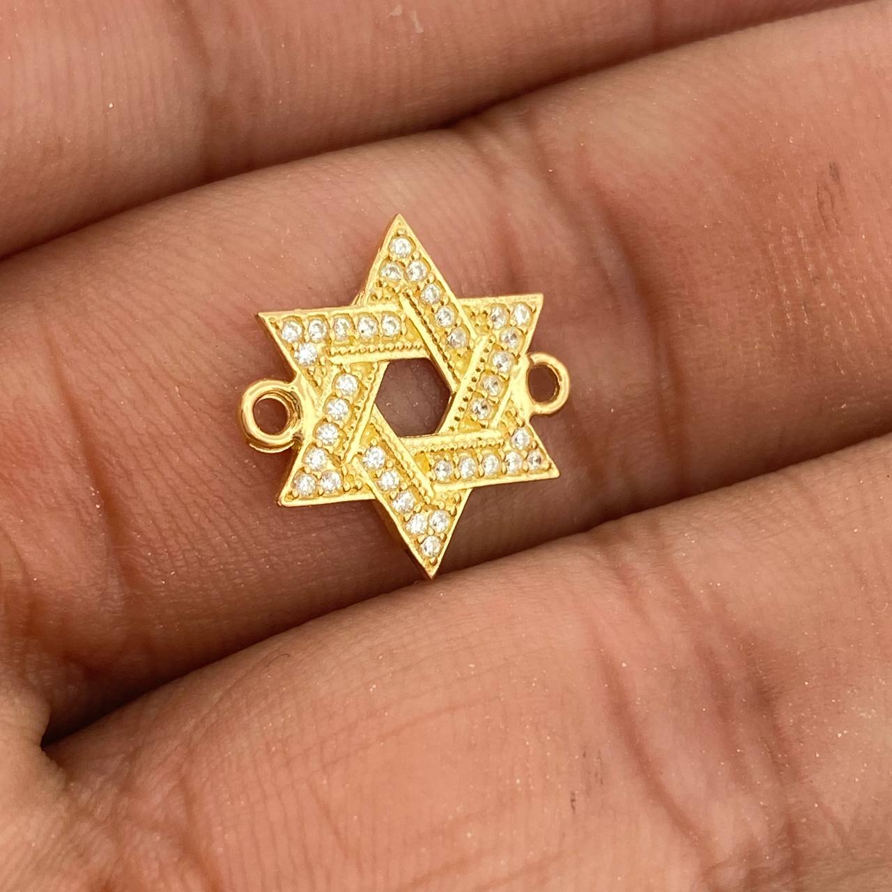 Herraje Estrella De David 1.1gr / 1.5cm / Oro Amarillo 18K %