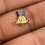 Herraje Cabeza Pato 1gr / 1.5cm / Dos Oros Negro Amarillo 18K %