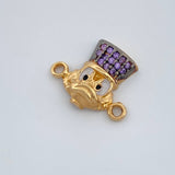 Herraje Cabeza Pato 1gr / 1.5cm / Dos Oros Negro Amarillo 18K %