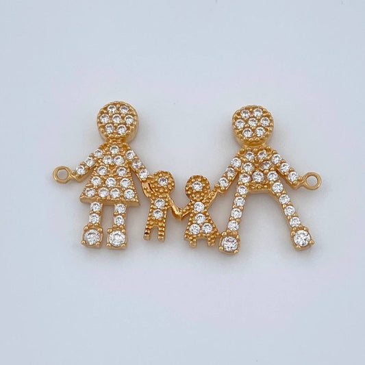 Herraje Silueta Familia 1.9gr / 2.5cm / Oro Amarillo 18K %