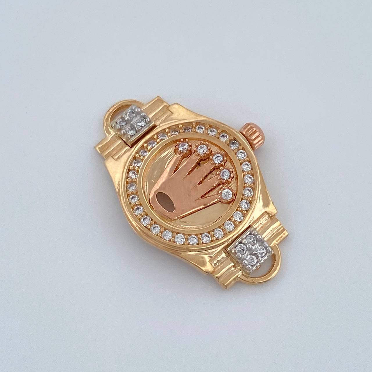 Herraje Correa Corona 3.1gr / 2.3cm / Tres Oros 18K %