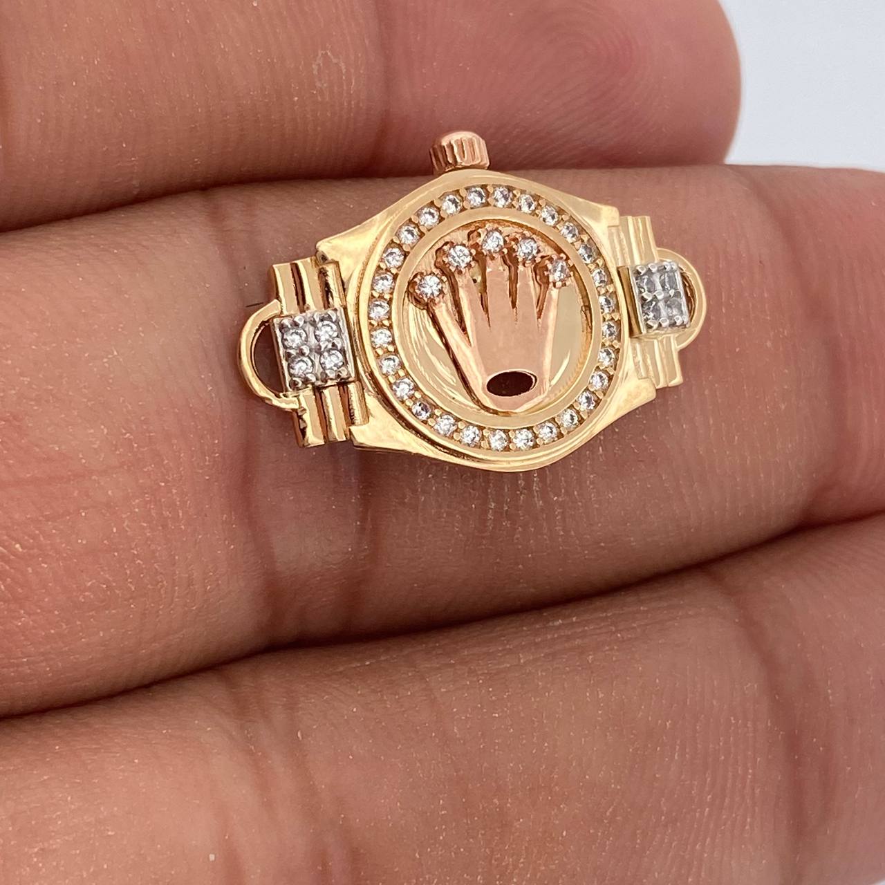 Herraje Correa Corona 3.1gr / 2.3cm / Tres Oros 18K %