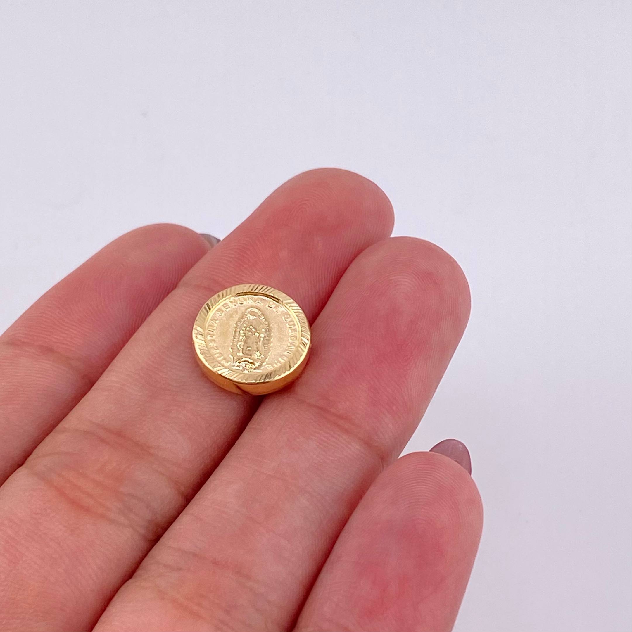 Herraje Virgen de Guadalupe Mate 0.7g / 1.2cm Oro Amarillo 18K