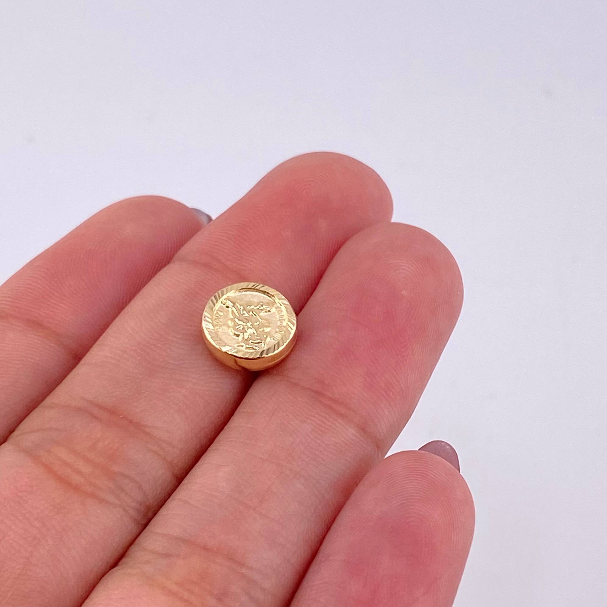 Herraje San Miguel Arcángel Mate 0.4g / 0.9cm Oro Amarillo 18K