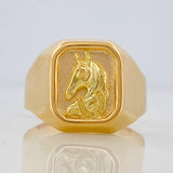 Anillo Sello Caballo 3.75gr / T11 3/4 / Oro Amarillo 18K %