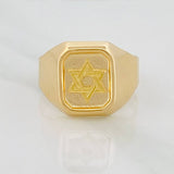 Anillo Estrella de David 3.45gr / T11 1/4 / Oro Amarillo 18K %