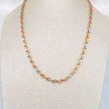 Cadena Rustica Urbana 23.65gr / 50cm / 3.6mm Dos Oros Blanco Rosa 18K