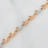 Cadena Rustica Urbana 23.65gr / 50cm / 3.6mm Dos Oros Blanco Rosa 18K