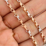 Cadena Rustica Urbana 23.65gr / 50cm / 3.6mm Dos Oros Blanco Rosa 18K