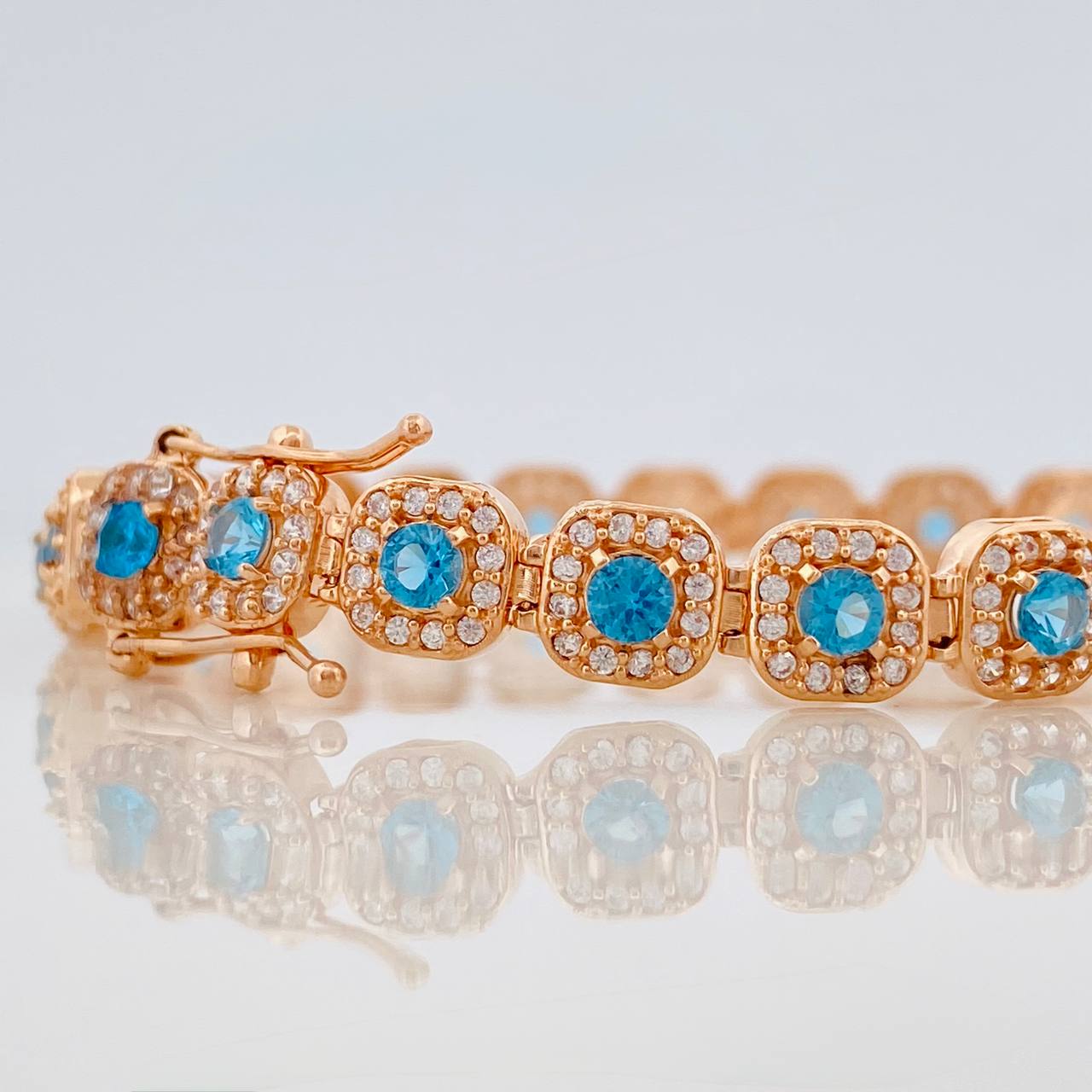 Pulso Tennis Halo 12gr / 18cm / 6.2mm Oro Rosa 18K $