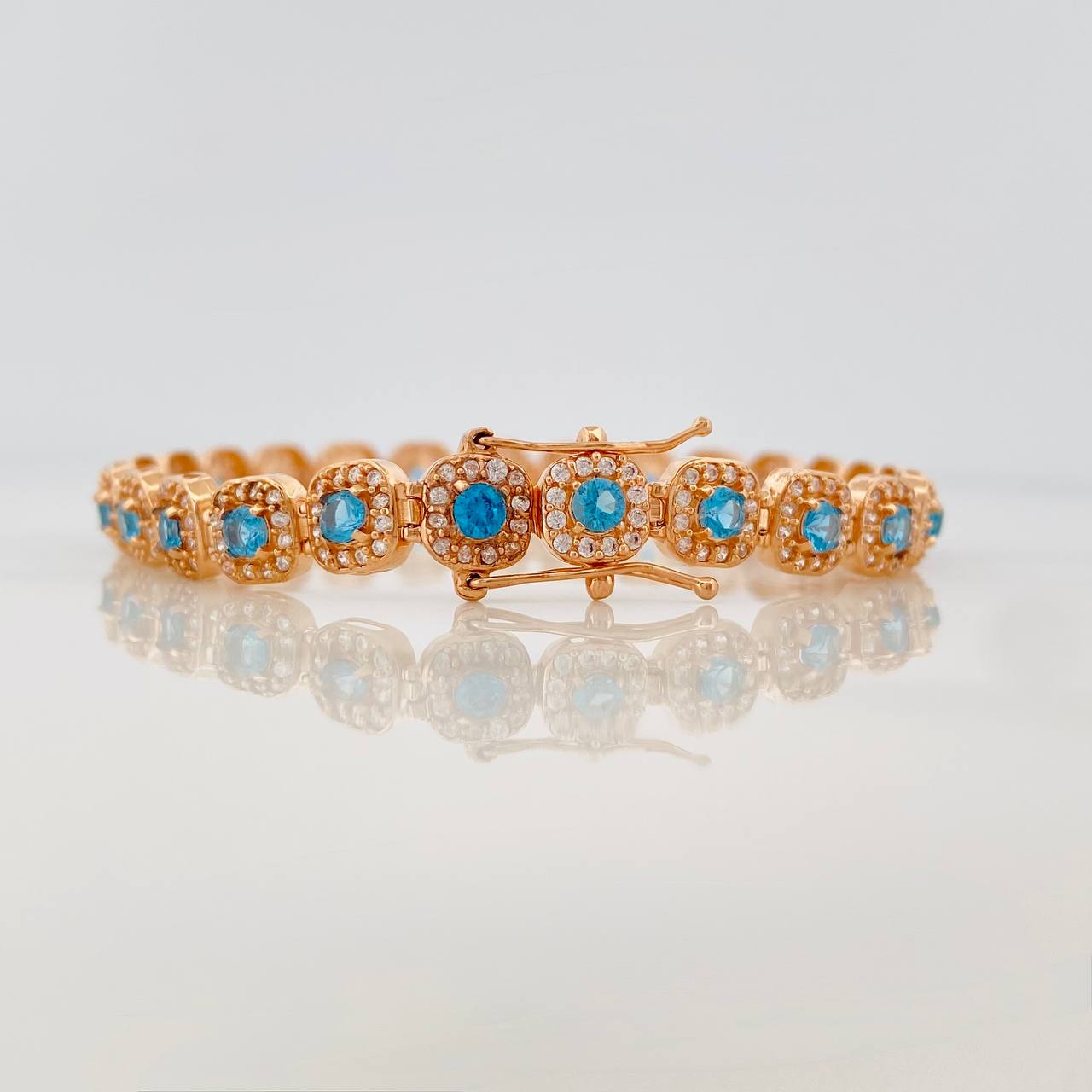 Pulso Tennis Halo 12gr / 18cm / 6.2mm Oro Rosa 18K $