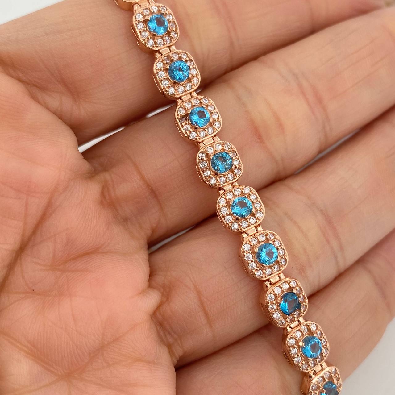 Pulso Tennis Halo 12gr / 18cm / 6.2mm Oro Rosa 18K $