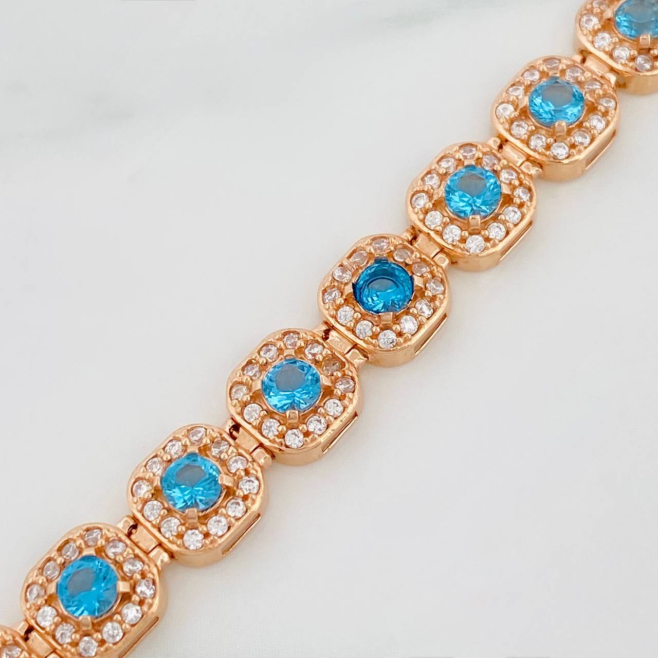 Pulso Tennis Halo 12gr / 18cm / 6.2mm Oro Rosa 18K $