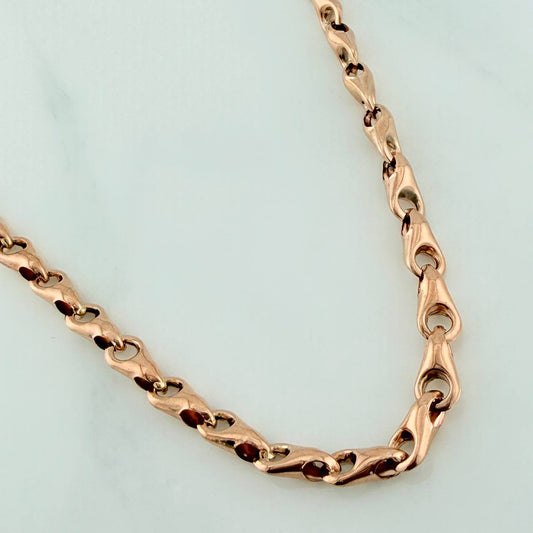 Cadena Rustica Espiga 9.55gr / 47.5cm / 4.7mm Oro Rosa 18K $