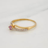 Anillo Curvas 1.2g / T6 1/4 Dos Oros Amarillo Blanco 18K
