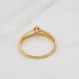 Anillo Curvas 1.2g / T6 1/4 Dos Oros Amarillo Blanco 18K