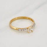 Anillo Solitario Churumbela 1.7g / T7 1/2 Dos Oros Amarillo Blanco 18K
