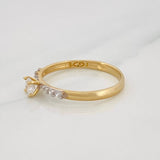 Anillo Solitario Churumbela 1.7g / T7 1/2 Dos Oros Amarillo Blanco 18K