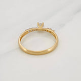 Anillo Solitario Churumbela 1.7g / T7 1/2 Dos Oros Amarillo Blanco 18K