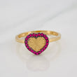 Anillo Corazón 2.2g / T7 3/4 Dos Oros Negro Amarillo 18K