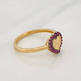 Anillo Corazón 2.2g / T7 3/4 Dos Oros Negro Amarillo 18K
