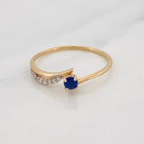 Anillo Olas 1.05g / T6 3/4 Dos Oros Amarillo Blanco 18K
