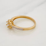 Anillo Flor Tupida 2g / T6 1/2 Dos Oros Amarillo Blanco 18K