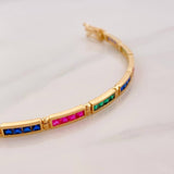 Pulso Tenis Rectangular 10g / 18.4cm / 3.3mm Oro Amarillo 18K