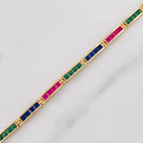 Pulso Tenis Rectangular 10g / 18.4cm / 3.3mm Oro Amarillo 18K