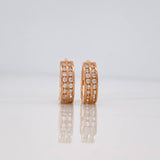 Candongas Doble Carril 2.45g / 1.1cm Oro Rosa 18K