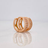 Candongas Doble Carril 2.45g / 1.1cm Oro Rosa 18K