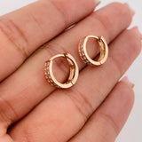 Candongas Doble Carril 2.45g / 1.1cm Oro Rosa 18K