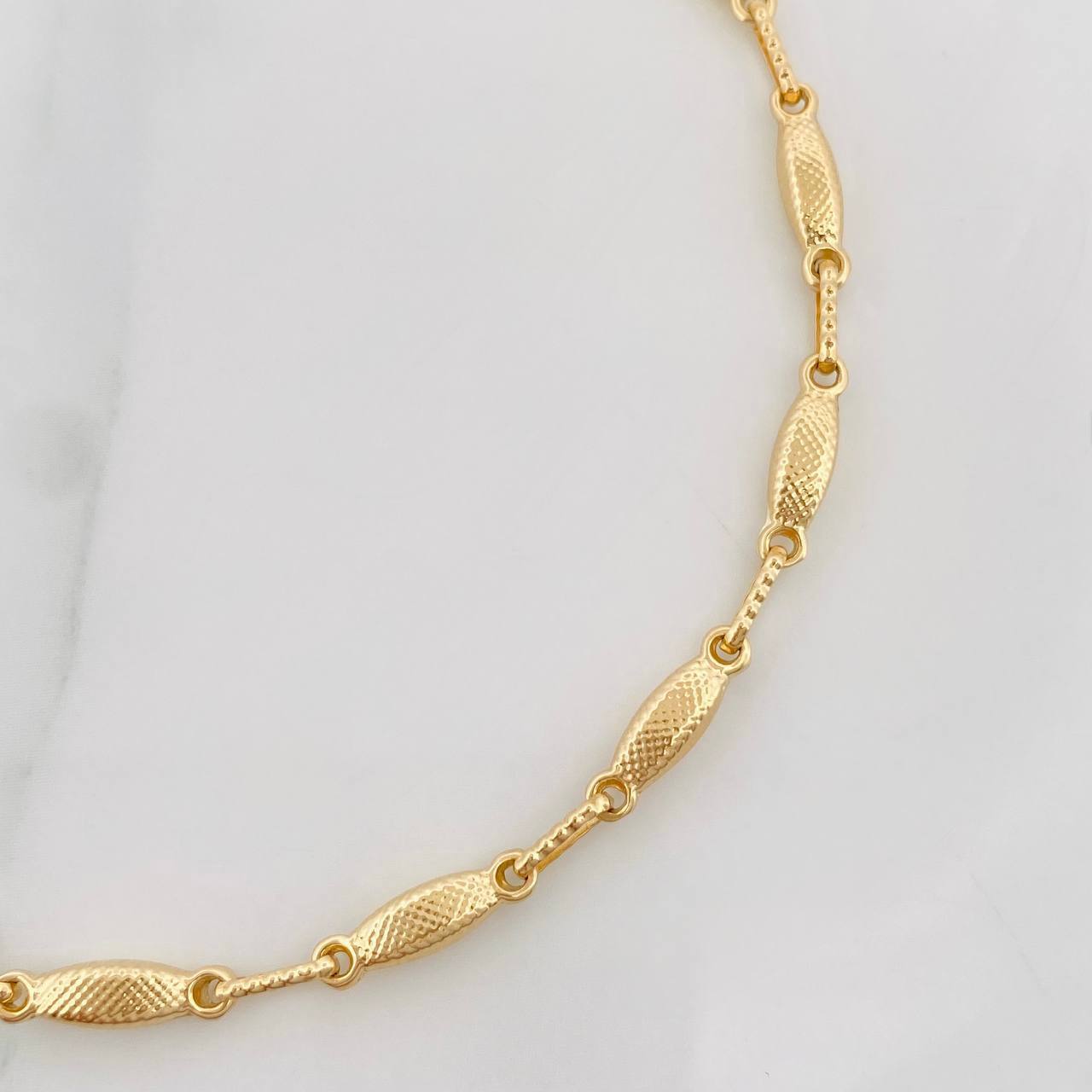 Pulso Rustico Eslabon 3.6g / 20cm / 3.18mm Oro Amarillo 18K