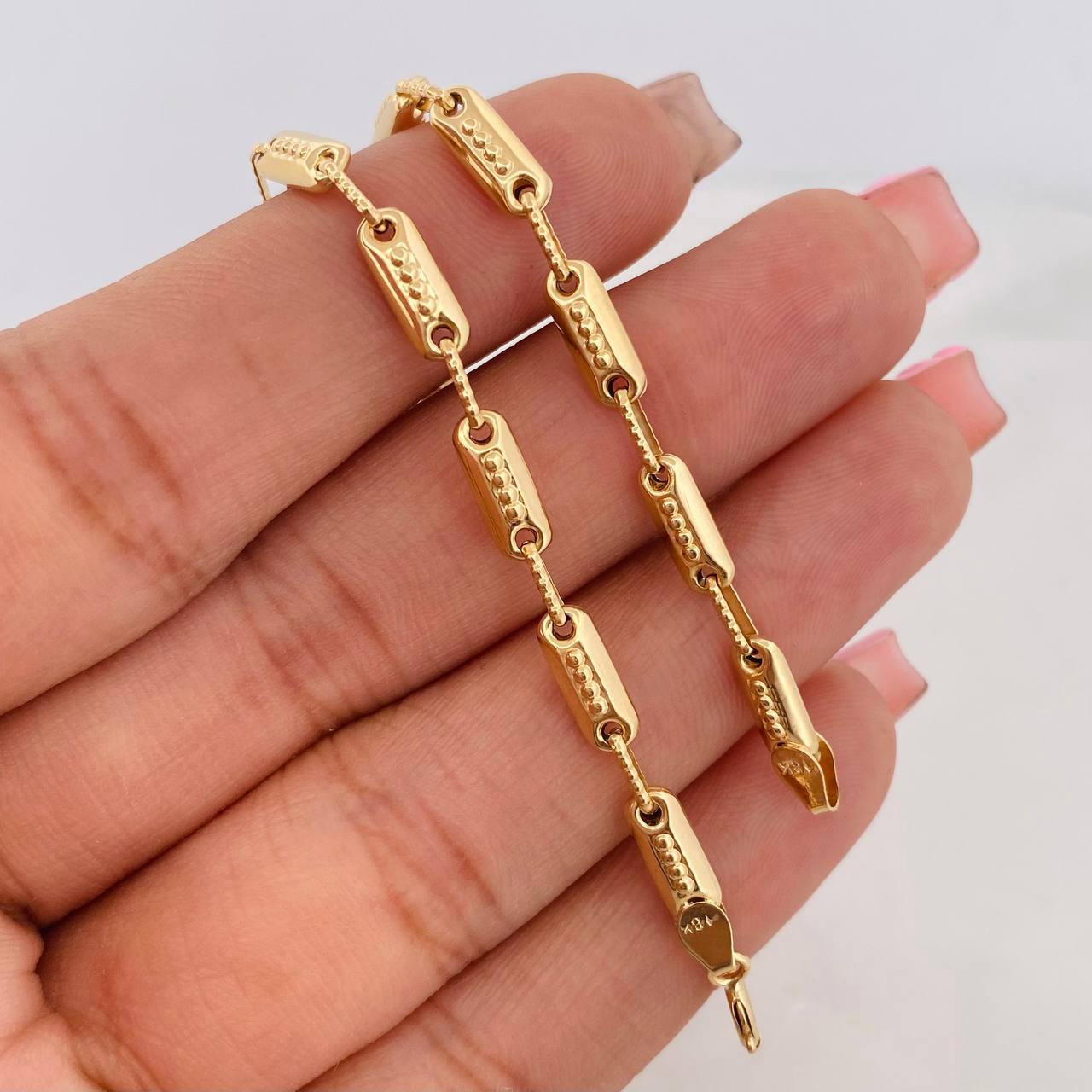 Pulso Rustico Cilindro 4.55g / 20cm / 3.96mm Oro Amarillo 18K