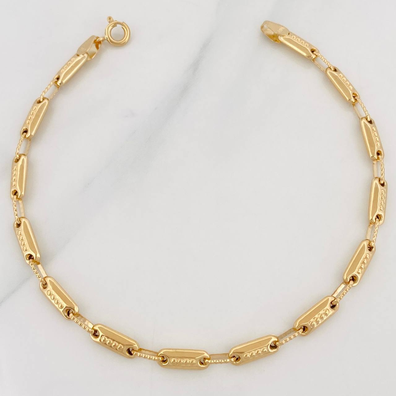 Pulso Rustico Cilindro 4.55g / 20cm / 3.96mm Oro Amarillo 18K