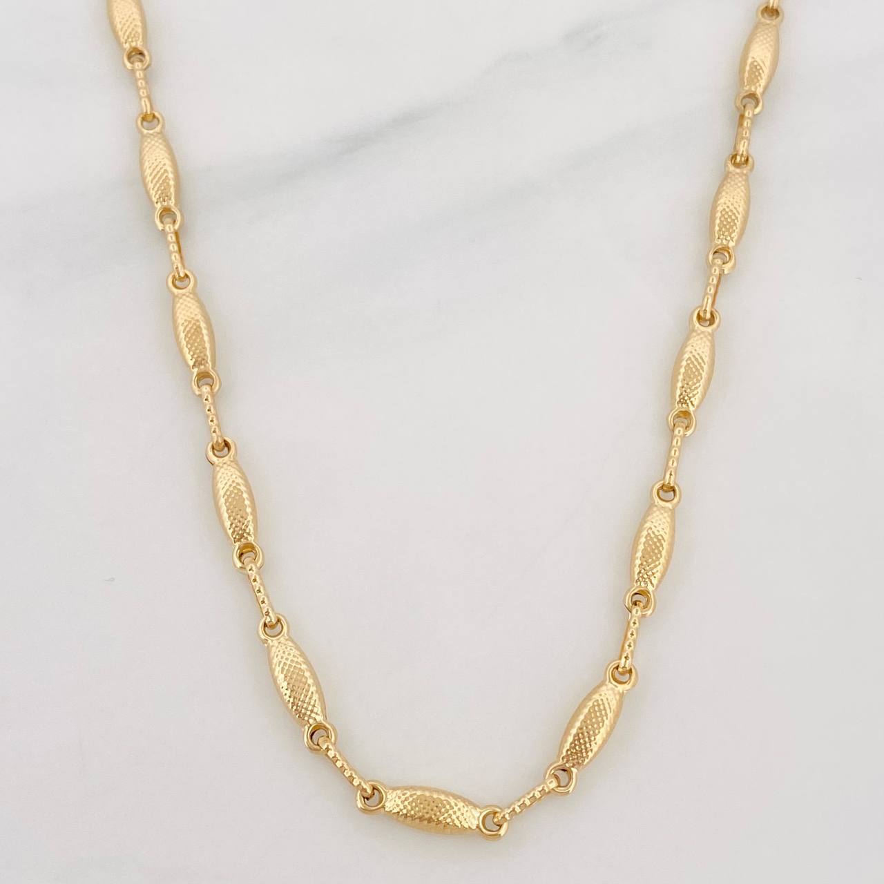 Cadena Rustica Eslabon 11.7g / 65cm / 3.36mm Oro Amarillo 18K