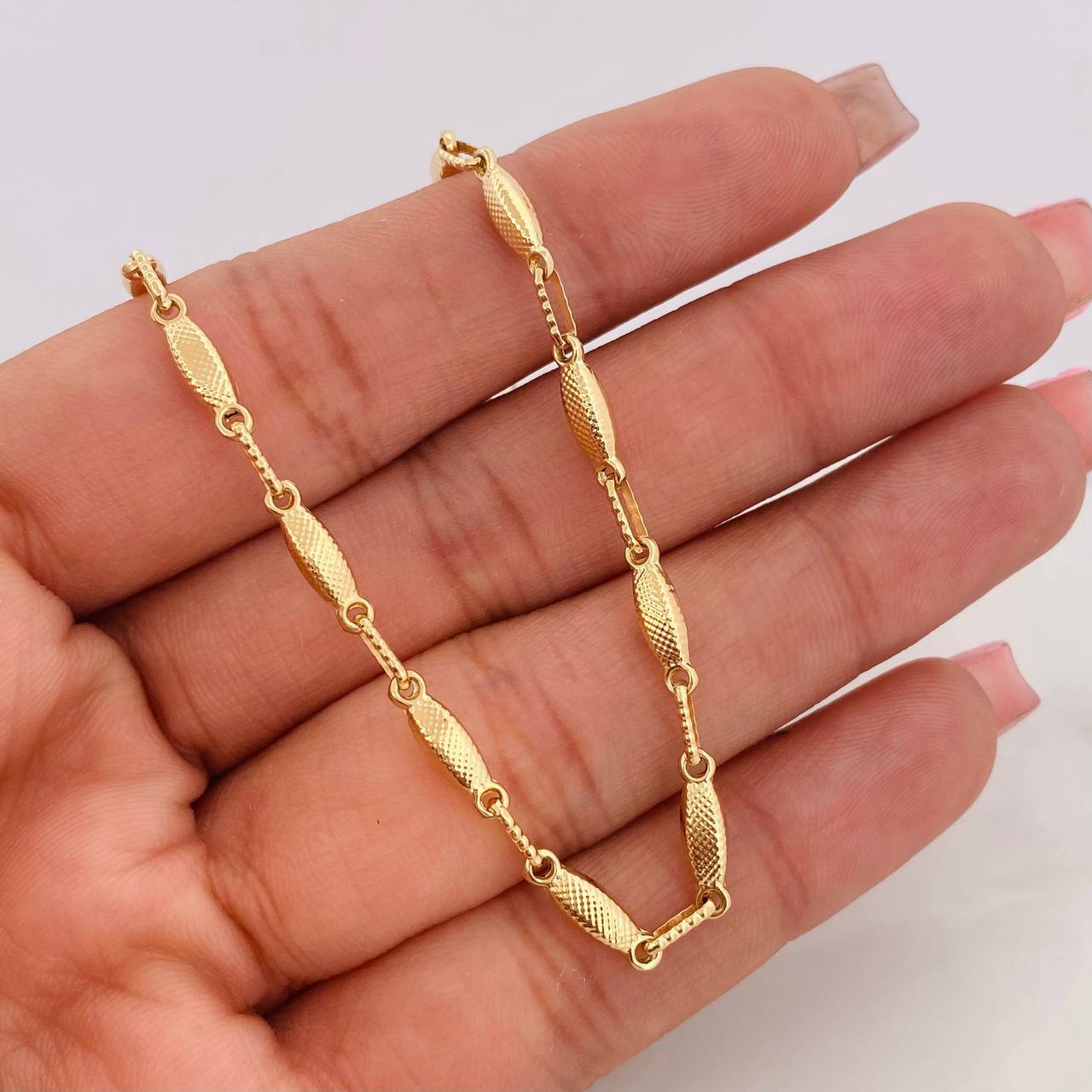 Cadena Rustica Eslabon 11.7g / 65cm / 3.36mm Oro Amarillo 18K