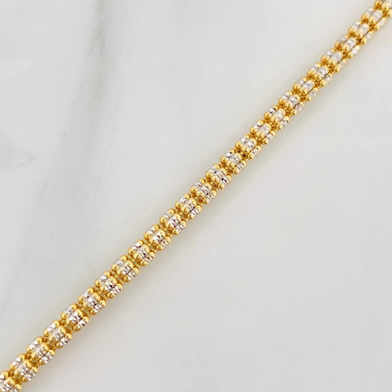 Pulso Ice 7.15g / 20.05cm / 3.04mm Dos Oros Amarillo Blanco 18K