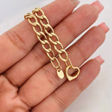 Pulso Cubana Corazon 3.85g / 18.05cm / 5.8mm Oro Amarillo 18K