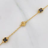 Pulso Aro Seguido Trebol 3.2g / 21.05cm / 1.05mm Oro Amarillo 18K