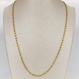 Cadena Escalera Plana 4.1g / 60cm / 2.38mm Dos Oros Amarillo Blanco 18K