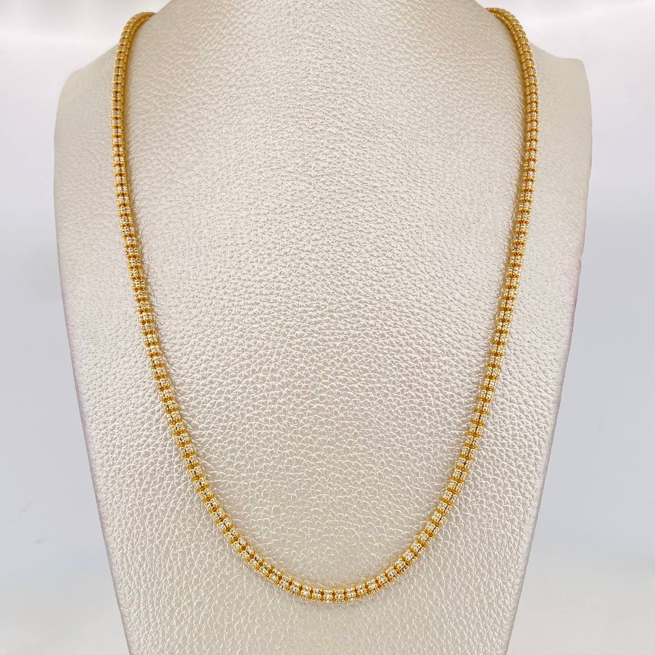 Cadena Ice 19.8g / 60cm / 3.05mm Dos Oros Amarillo Blanco 18K