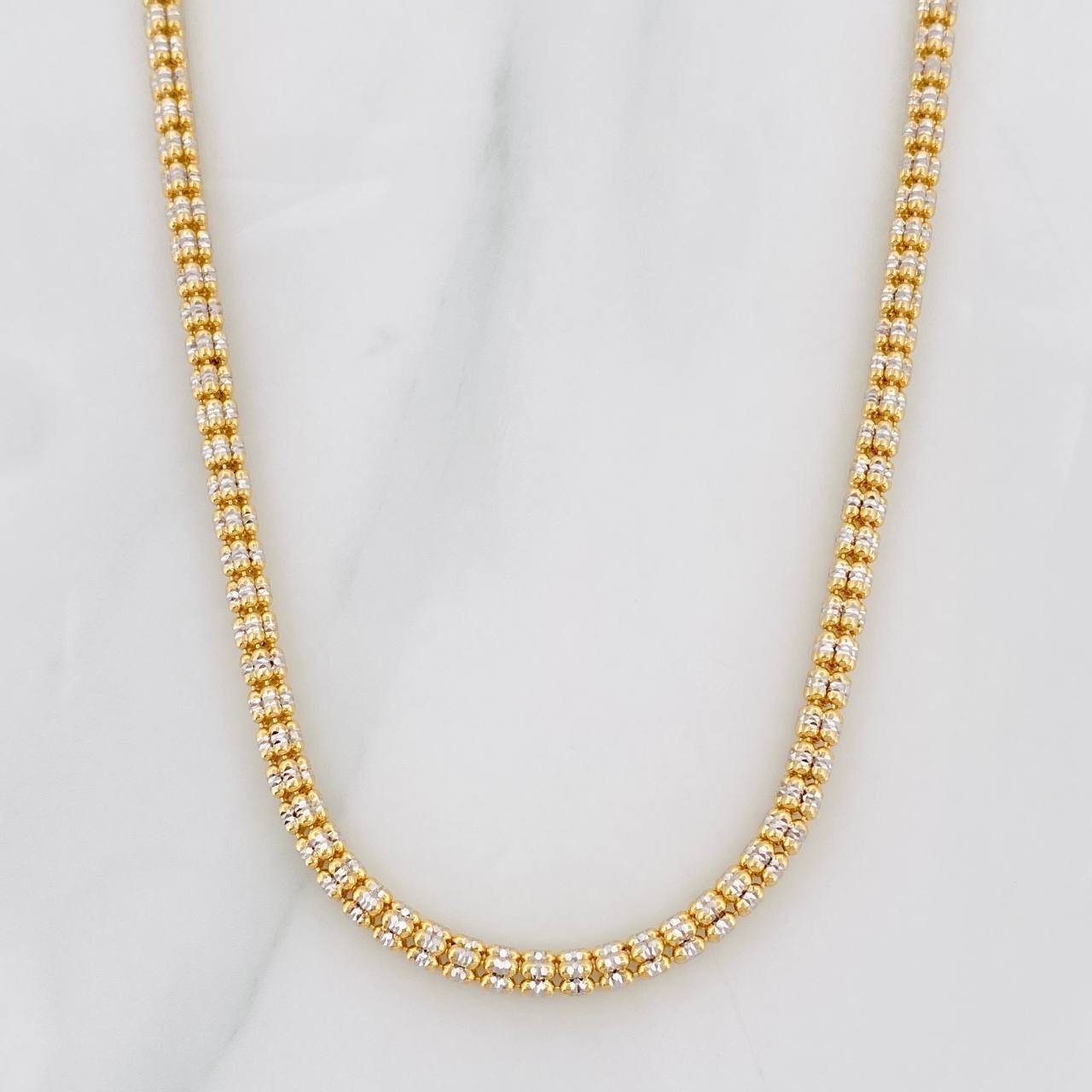 Cadena Ice 19.8g / 60cm / 3.05mm Dos Oros Amarillo Blanco 18K