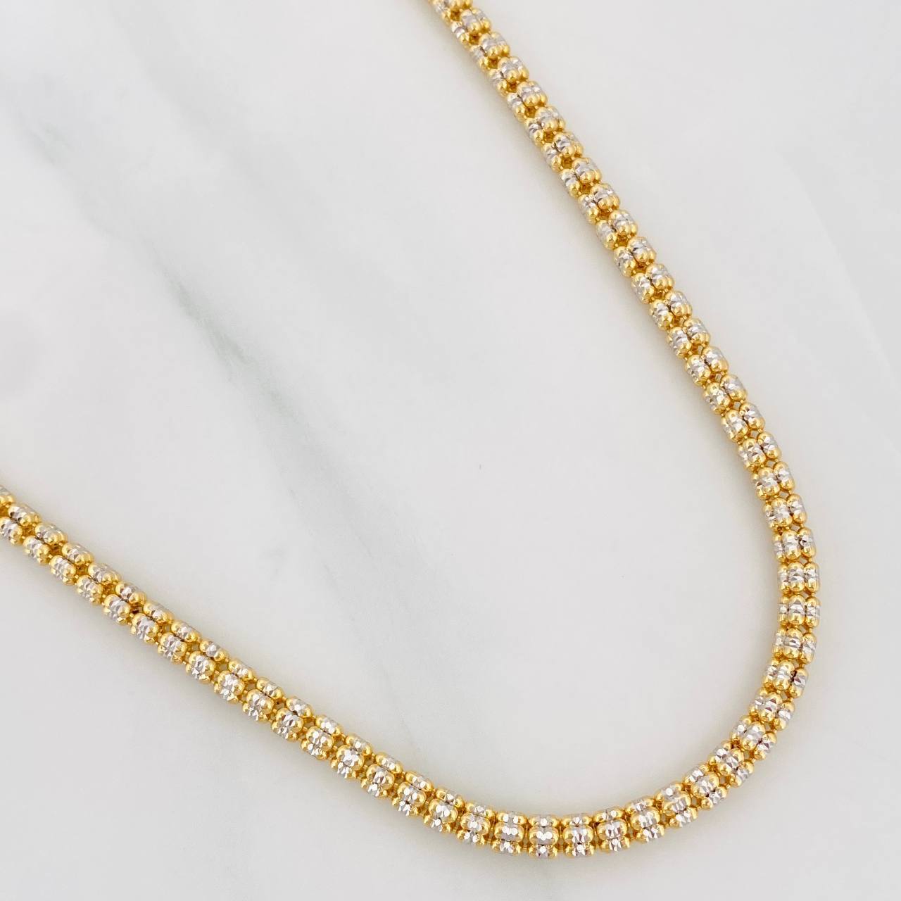Cadena Ice 19.8g / 60cm / 3.05mm Dos Oros Amarillo Blanco 18K