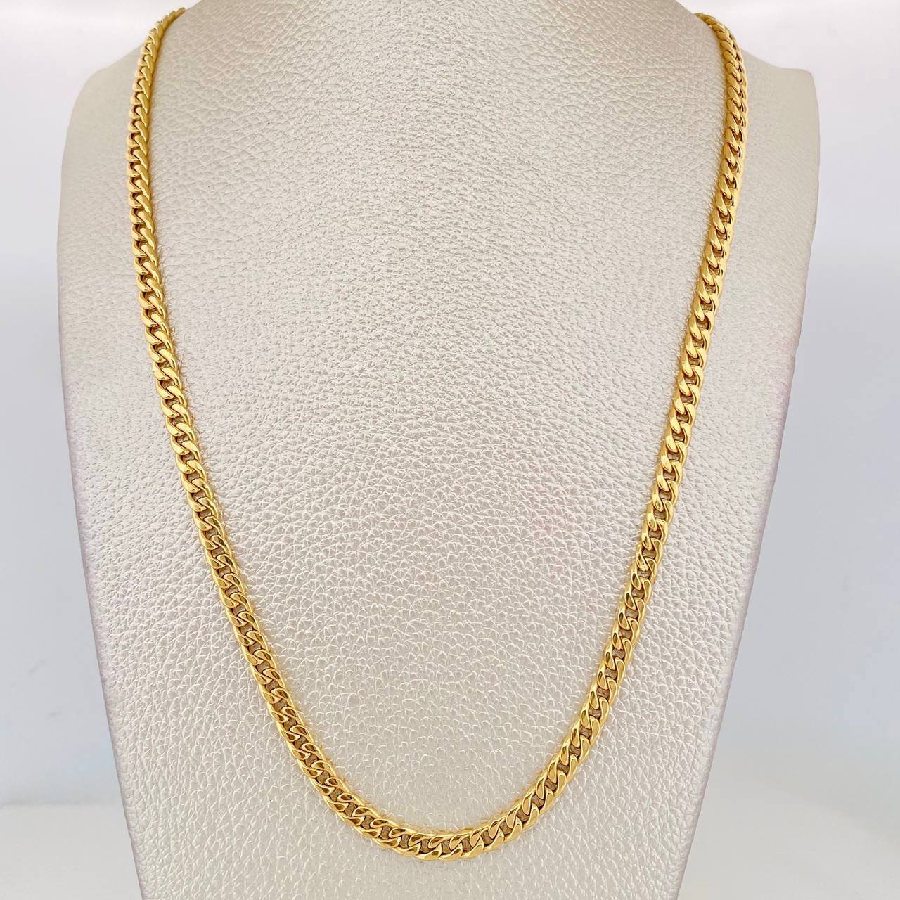 Cadena Cubana 5.1g / 60cm / 4.28mm Oro Amarillo 18K