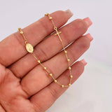Cadena Denario Virgen Milagrosa 3.1g / 45cm / 0.88mm Oro Amarillo 18K