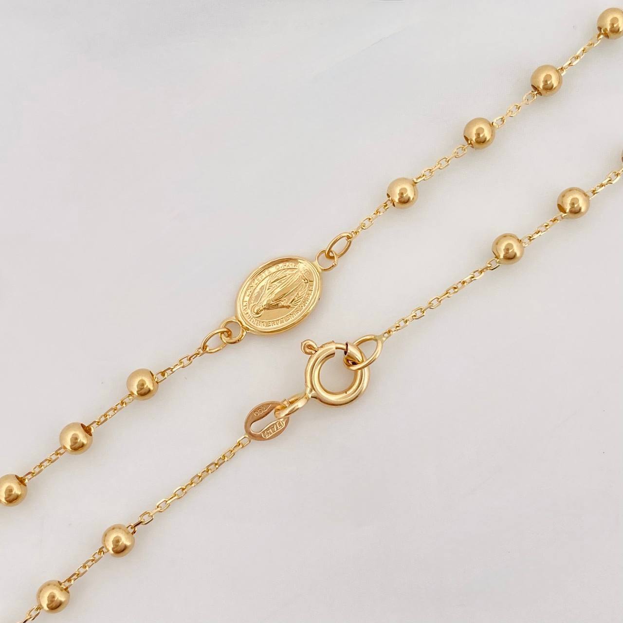 Cadena Denario Virgen Milagrosa 3.1g / 45cm / 0.88mm Oro Amarillo 18K