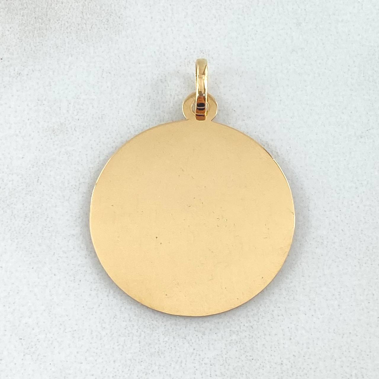 Dije Placa Circulo 2.2gr / 1.7cm / Oro Amarillo 18K