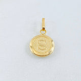 Dije Circulo Letra S 0.45 g / 1.6 cm Oro Amarillo 18K